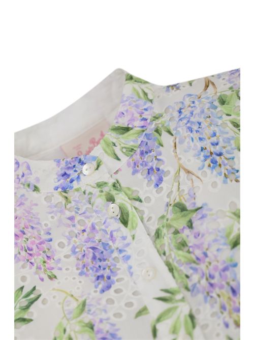 Tuta Julian in sangallo con stampa floreale Mc2 Saint Barth | JULIAN03229H COTTON SUNFLOWERS